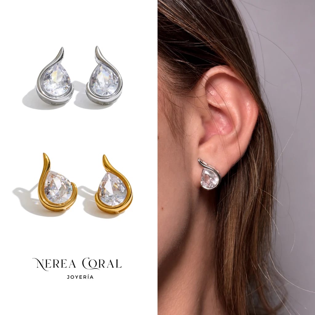 Joyería acero inoxidable zirconias Guatemala collar anillo arete