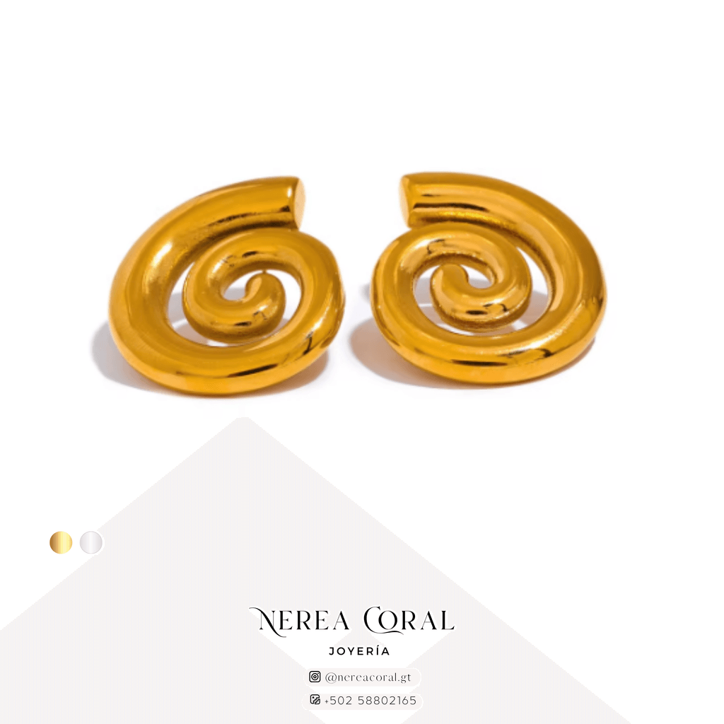 Aretes espiral dorado